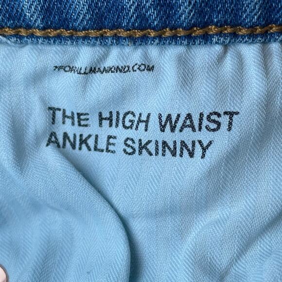 7 FOR ALL MANKIND RARE FADED Y2K HIGH RISE BERMUDA SHORTS BLUE- 28 - Picture 3 of 8